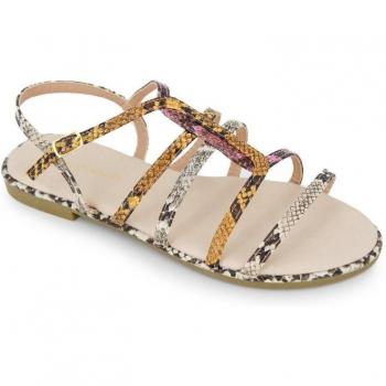 Sandalias mujer planas con tiras estilo pitón MARIAMARE
