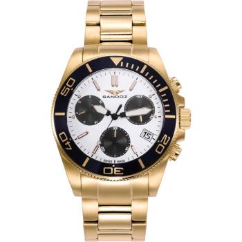Reloj Sandoz Hombre Diver 81447-99 Ip Dorado y Negro