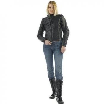 Dainese G.Nikita Pelle Lady Chaqueta para Moto, Negro Mate, 42