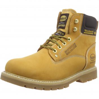 Botas Dockers by Gerli de cuero con cordones, impermeables, forradas para invierno, color camello/marrón claro/amarillo/negro