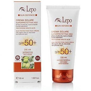 LEPO Sun Defense Crema Facial Solar SPF50+ 50ml, Negro, Estandar