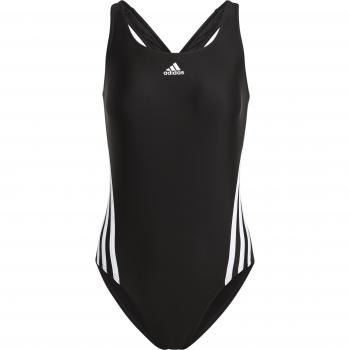 Adidas Women's 3-Stripes One-Piece Swimsuit in Black and White