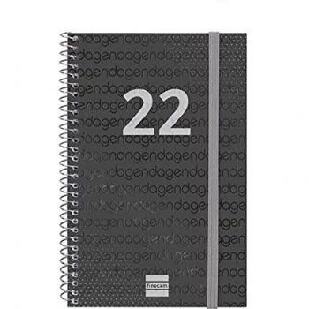 Finocam espiral year agenda enero 2022 diciembre 2022 12 meses mediano e5 117x181 mm negro