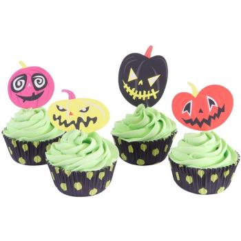 PME - Set para Cupcakes - Spooky Halloween Pumpkins, Juego de 24