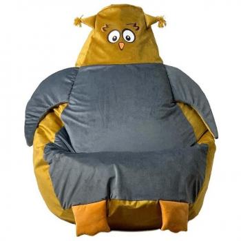 Bolsa sako puf Sowa oro-gris 105 x 80 cm