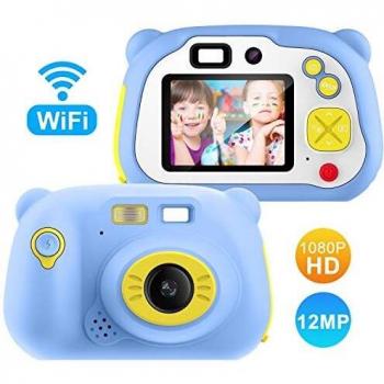 Cámara para Niños con Tarjeta TF,Cámara Digitale Selfie para Niños,Video cámara Infantil con Pantalla de 2 Pulgadas,HD 1200 MP/1080P Doble Objetivo,a Prueba de Golpes,Carcasa de Silicona