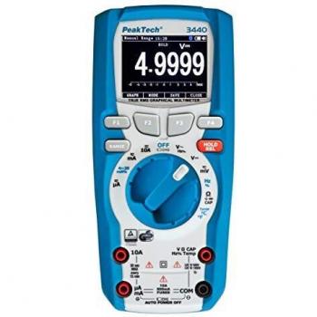 Multímetro Digital Gráfico PeakTech 3440 con Bluetooth, 50.000 Cuentas, True RMS, Autorango, Voltímetro y Tester de Continuidad