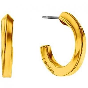 Calvin Klein - Pendientes Twisted Ring de acero dorado