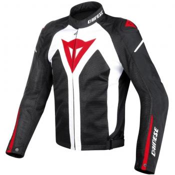 Dainese-HYPER FLUX D-DRY Chaqueta, Blanco/Negro/Rojo, Talla 52