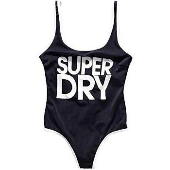 Superdry Logo Swimsuit Bañador, Negro