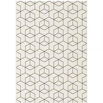 Alfombra Gráfica Essenza Crema - Cubos 3D (160 x 230 cm)