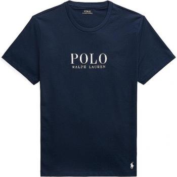 Camiseta de dormir Polo Ralph Lauren para hombre, tipo crew sleep top, corta, cuello redondo, 100% algodón, color azul marino con logo blanco - talla XXL