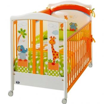 Pali Gigi & Lele - Cuna (720 mm, 1330 mm, 1030 mm) Naranja, Color blanco