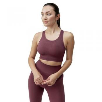 Top de mujer Born Living Yoga Oriel Seamless Medium-High Support Violeta Oscuro
