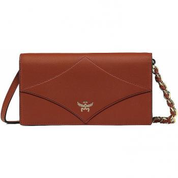 MCM Diamond Mini Leather Bag and Chain Wallet in Brown for Women