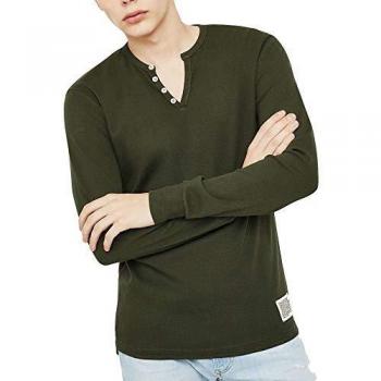 Diesel T-Yoichiroki Camiseta de manga larga para hombre, color verde oscuro