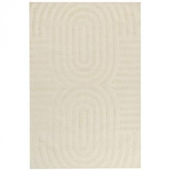 Alfombra de lana moderna beige 200 x 300 cm con diseño geométrico para salón