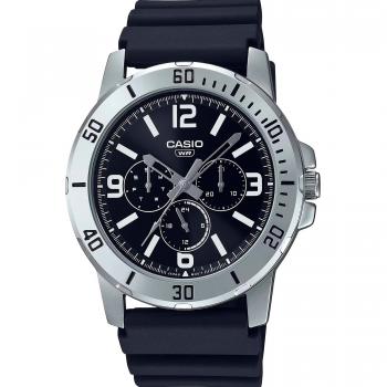 Casio Standard Analog Men's Watch - MTP-VD300-1B - Black Resin Strap, Black Dial