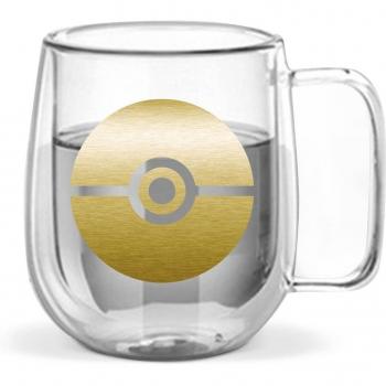 Taza de cristal con doble pared de Pokémon con diseño de pokeball