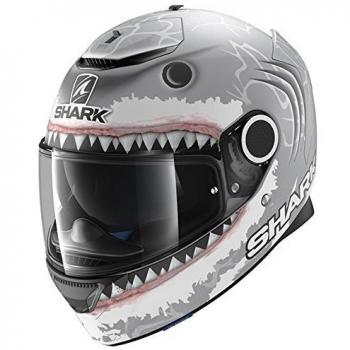 Shark 2690_26889 Casco de Moto Hark Spartan Lorenzo Wht Mate, Hombre, Gris/Blanco, Extra-Small