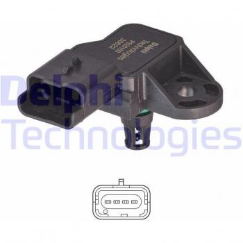 Sensor de presión de sobrealimentación DELPHI PS20100-12B1, sensor de presión del colector de admisión, compatible con diversos modelos de vehículos, alta precisión en la medición, diseño robusto para resistir condiciones extrem