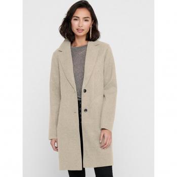 Abrigo de mujer Only Carrie Bonded Beige con solapa y botones