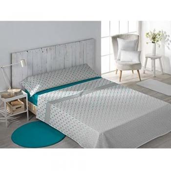 DHestia Juego Sábanas, Turquesa, 180x200 cm/Cama 180