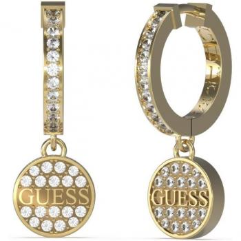 Pendientes Guess Mujer HUGGIE ME JUBE03137JWYGT-U acero inoxidable dorado aro colgante circonitas