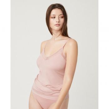 Camiseta interior de mujer de tirantes con encaje floral