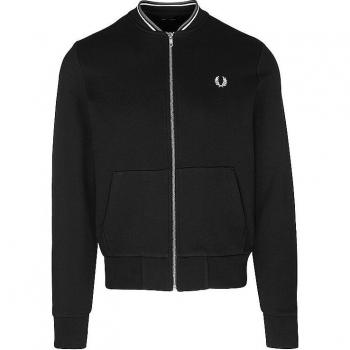 Fred Perry Men's Black Zip Bomber Jacket, Size Small