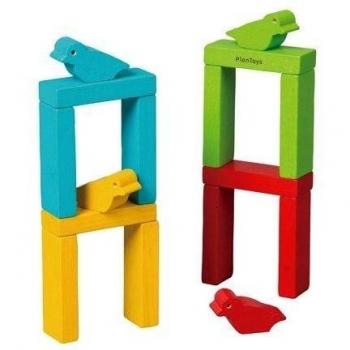 PlanToys - Pájaros en la Torre, Juego de Bloques