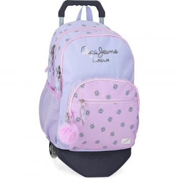 Mochila Pepe Jeans Becca dos compartimentos 44 cm con carro