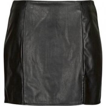 Falda Only Leni Polipiel para Mujer Negra