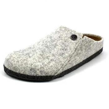 Birkenstock Zermatt Narrow Wool Felt Slippers - Light Gray