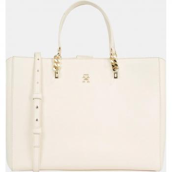 Tommy Hilfiger TH Refined Shoulder Bag, Tote Bags, Beige Female, Size: ONE SIZE