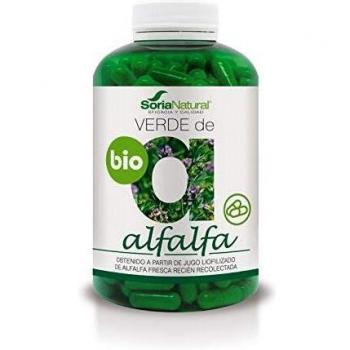 Soria Natural - VERDE DE ALFALFA - Complemento alimenticio - Aporta nutrientes, aminoacidos ácidos grasos insaturados, clorofila, fibra y vitaminas al organismo - 240 capsulas - Medicago Sativa