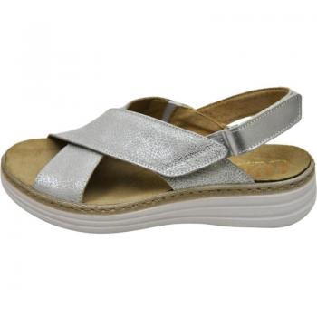 Zapatos para Plantillas Lumel modelo para mujer en color gris y Sandalias de Mujer LUMEL SANDALIA 8233-9632 SUMMER-LAMINATO BIO RECICLABLE PAR ARGENTO