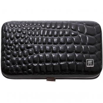 Set de Manicura y Pedicura ZWILLING, 3 piezas, piel de vaca negra, tijeras combinadas para uñas, edición cocodrilo