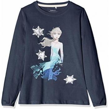 NAME IT Nmffrozen Brielle LS Top Wdi Sudadera, Azul