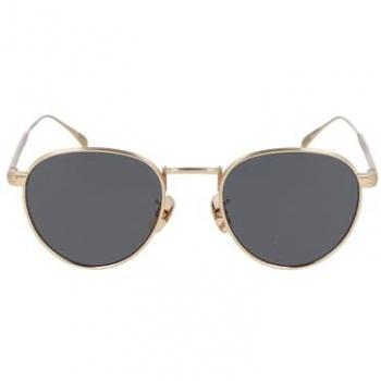 David Beckham Retro-Inspired Full-Rim Titanium Sunglasses DB 1142/S, Gold, Unisex, Size: 51 MM