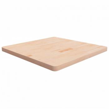 Mesa cuadrada de madera de roble macizo sin tratar 80x80x4 cm