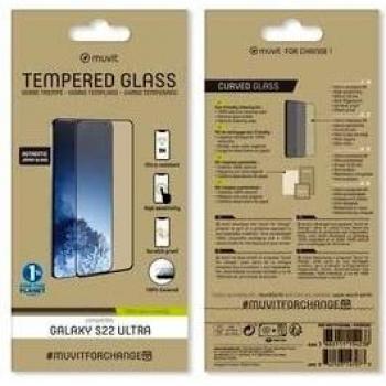 Protector de Pantalla Antarañazos Negro Transparente para Samsung Galaxy S22 Ultra