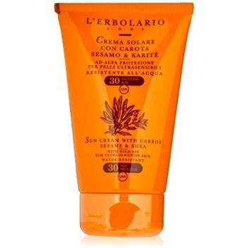 L 'erbolario crema solar de zanahoria/aceite de sésamo y manteca de karité con SPF 30