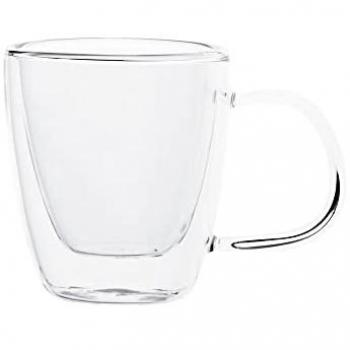 Taza de Vidrio Transparente Quid Serenia 100 ml (Paquete de 6 Unidades)