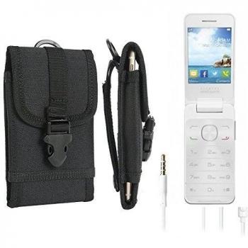 bolsa del cinturón / funda para Alcatel 2012D, negro + Auriculares | caja del teléfono cubierta protectora bolso - K-S-Trade