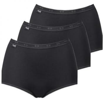 Sloggi Basic+ Maxi Women's Briefs 3-Pack - Black Cotton