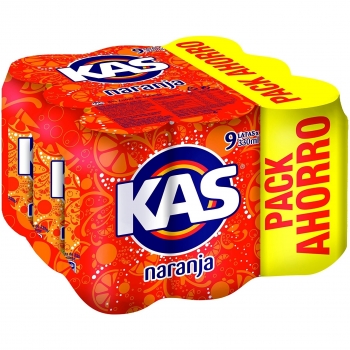 Kas Naranja Bebida Refrescante, 9 x 330ml