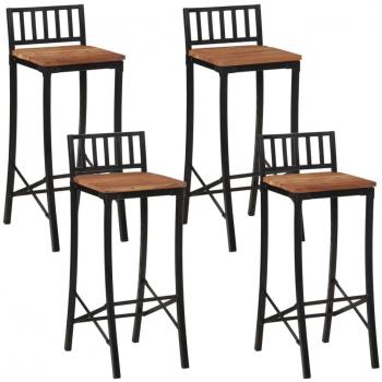 Taburetes altos 4 uds madera maciza de acacia marrón vidaXL