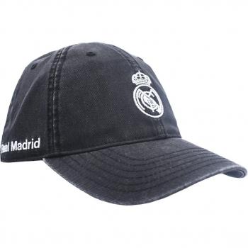 Gorra Tejana Negra con Escudo Bordado del Real Madrid - Talla Adulto