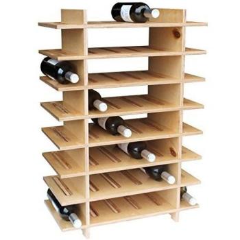 Expovinalia 48/B Botellero con 8 baldas, Roble Claro, 82x56x28 cm